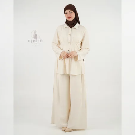 Ensemble Wafae - Tissu le lin 1er Qualité