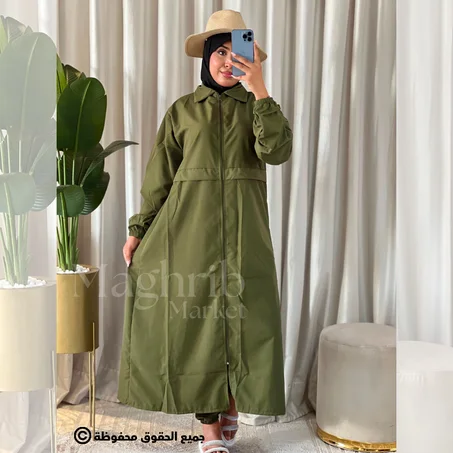 بوركيني للمحجبات ثلاث قطع (البوني، السترة طويلة تحت الركبة، السروال) - ثوب طاسلو الفاخر