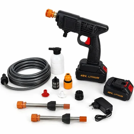 مضخة غسيل وفوم لاسلكية Dr. DeWalt بقوة 48 فولت و600 واط مع بطاريتين