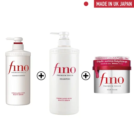 Pack Complet Fino, Premium Touch – Shampooing + Après-Shampooing + Masque Réparateur