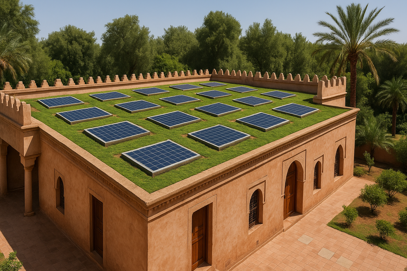 Plaque Végétalisée 1m x 1m avec Panneau Solaire Intégré