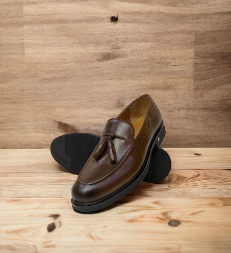 Classic Black Leather Tassel Loafers