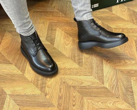 Bottes en cuir véritable à texture rugueuse pour homme