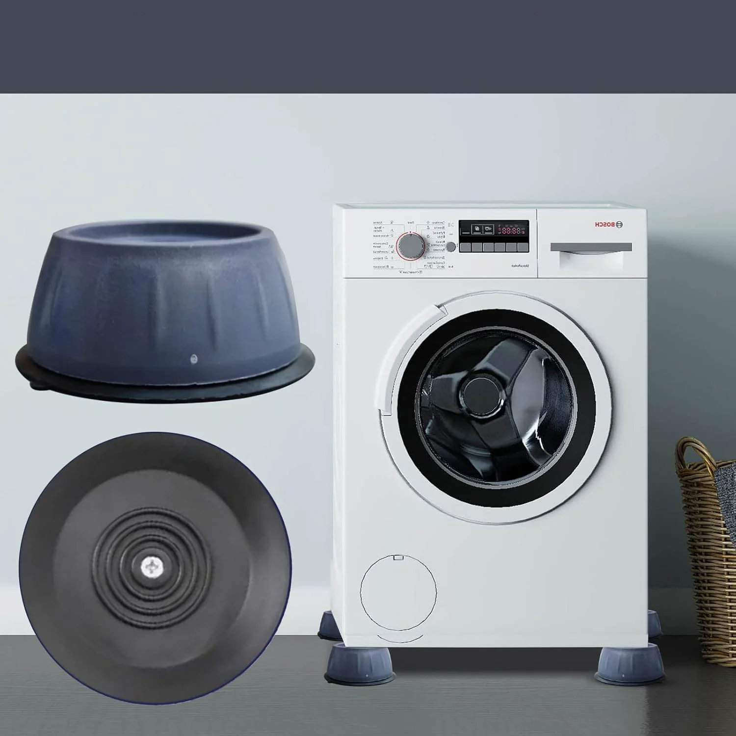 • عرض قطعتين حوامل غسالة سليكيون مانعة لانزلاق