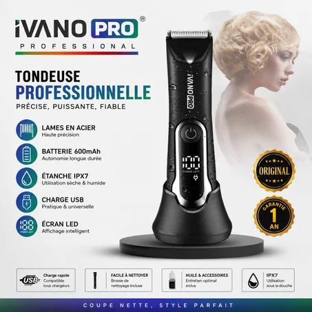 IVANO PRO – Tondeuse Professionnelle ✨