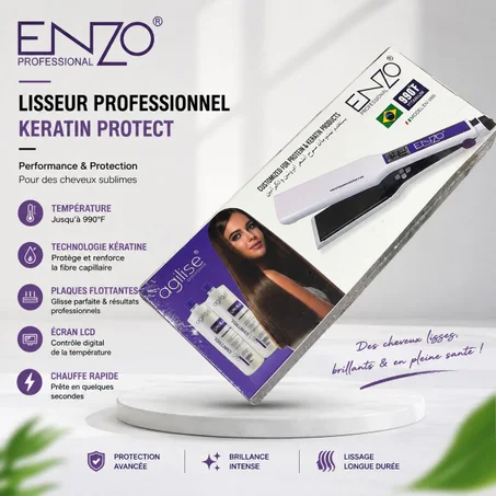 Enzo Lisseur Professionnel Haute Température 990°F en Titane