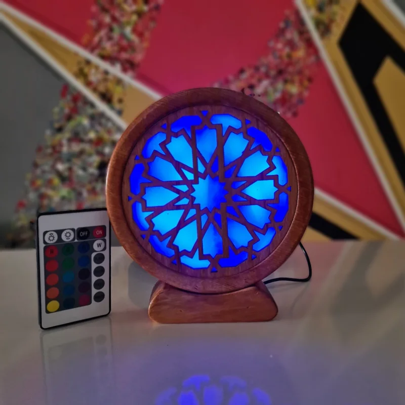 باك فيوز متغير الألوان RGB بجهاز تحكم عن بعد، عالي الجودة برونق الطراز المغربي التقليدي المعاصر، مصنوع يدويا من خشب الأرز + توصيل مجاني لحد باب البيت والدفع عند الإستلام.