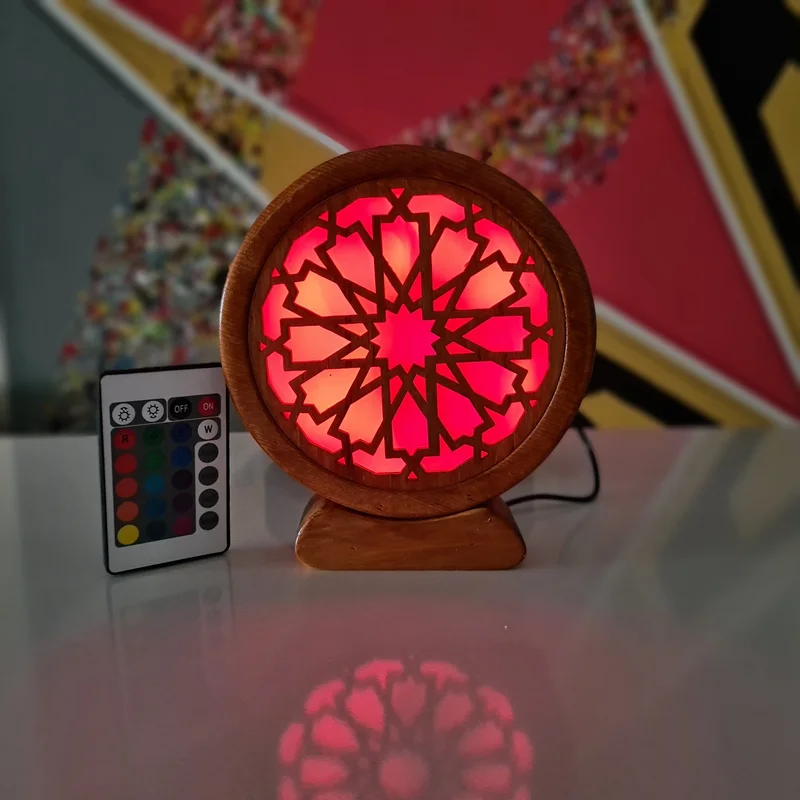 باك فيوز متغير الألوان RGB بجهاز تحكم عن بعد، عالي الجودة برونق الطراز المغربي التقليدي المعاصر، مصنوع يدويا من خشب الأرز + توصيل مجاني لحد باب البيت والدفع عند الإستلام.