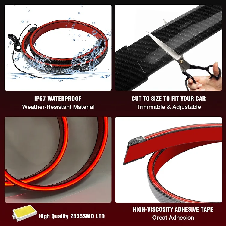 أضواء خلفية للسيارة من ألياف الكربون العالمية + توصيل مجاني لحد باب البيت والدفع عند الإستلام.