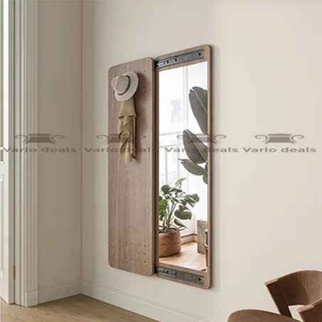 Miroir Coulissante en Marron Claire