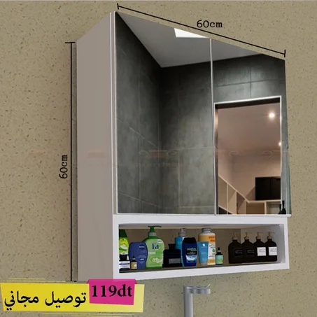 Armoire salle de bain 2 portes avec miroir