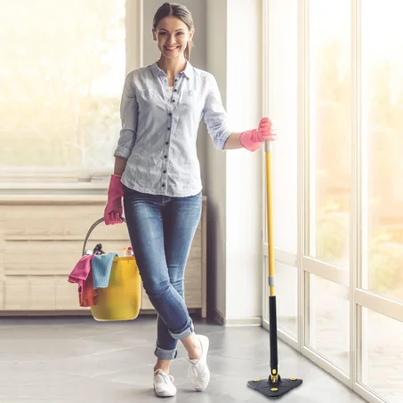 الممسحة العصرية القابلة للتمديد والدوران بزاوية 360 درجة