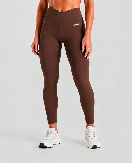 Crossover Sculpt Leggings Deep Brown