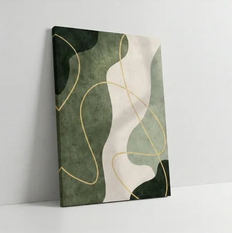 Art Abstrait Vert & Or