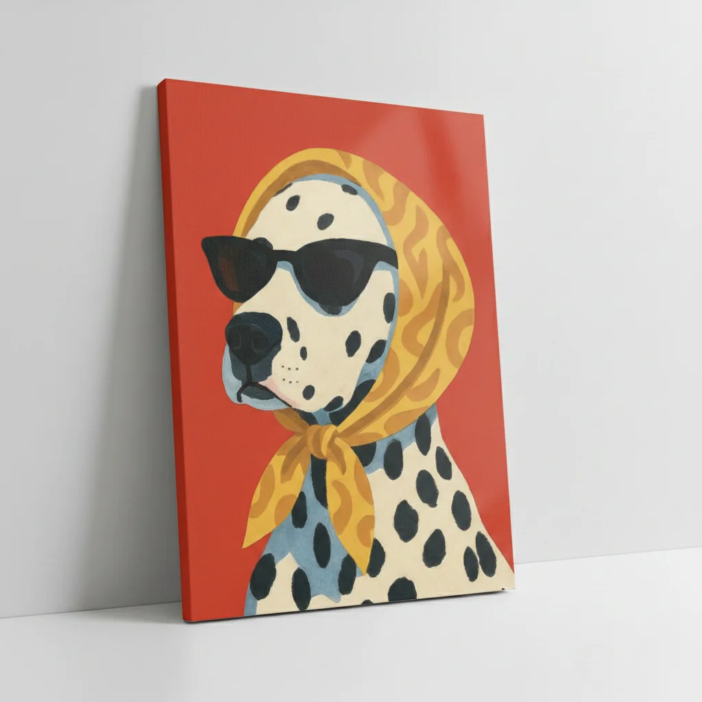 Dalmatien Vintage au Foulard Jaune