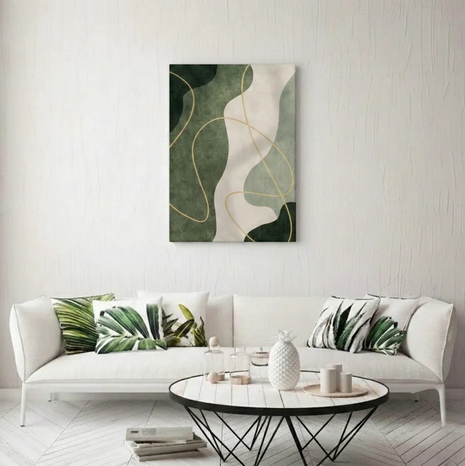 Art Abstrait Vert & Or