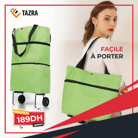 Chariot d'Achat Pliable 2 en 1 - Panier Pliable