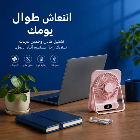 مروحة مكتب وسفر محمولة