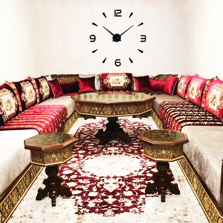 ساعة حائطية كبيرة ثلاثية الابعاد ديكور رائع لتزيين الصالات والبيوت