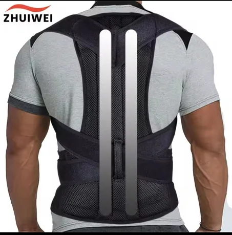 حزام تقويم الظهر والدعم القطني مع دعامات معدنية مزدوجة