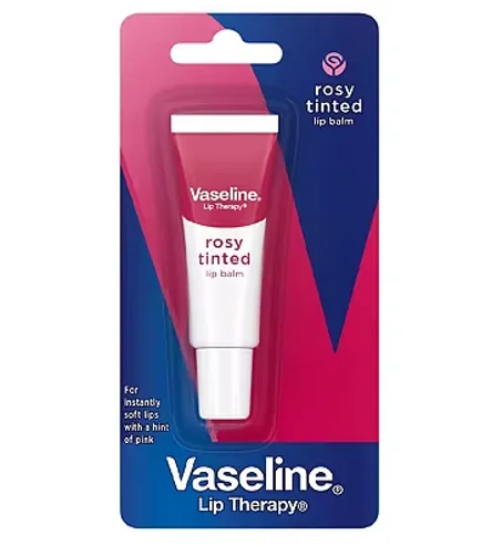 Vaseline فازلين مرطب الشفاه الوردي الملون لعلاج الشفاه للحصول على شفاه ناعمة وملساء على الفور، 10 مل