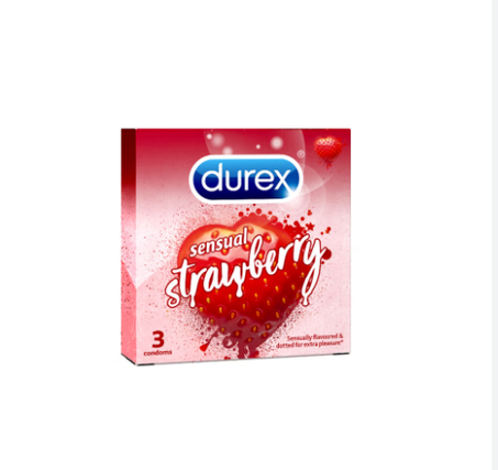 Durex  Extra Thin Wild Strawberry-3Pieces