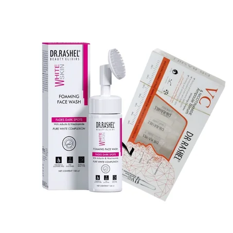 باقة الانارة الفورية ومنع التجاعيد-(غسول115 مل-امبولات 2 مل*7)-DR.RASHEL