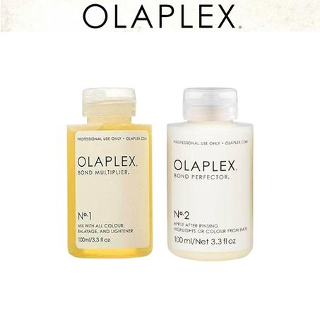 المجموعة الاولى للعناية بالشعر قبل وبعد صبغة الشعر والبروتين واللايتير-(محلول100مل-كريم100مل)-OLAPLEX