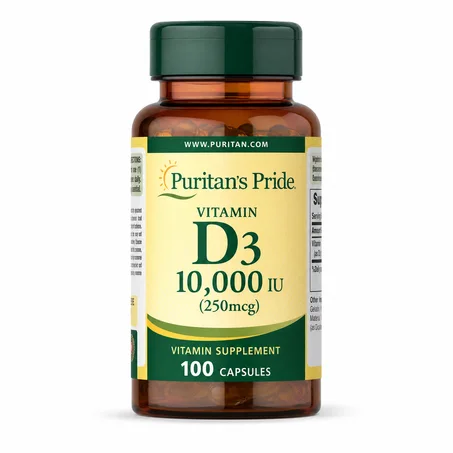بيورتانز برايد فيتامين د3 10,000 وحدة دولية - 100 كبسولة (Puritans Pride VITAMIN D3 10000 IU 100 CAP)
