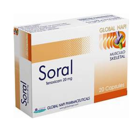 Soral أقراص مسكنة لألم العظام ومضادة للالتهاب 20 كبسولة