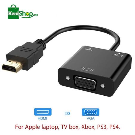 1080P HDMI Male to VGA Female Video Cable Cord Converter Adapter AUX For PC HDTV