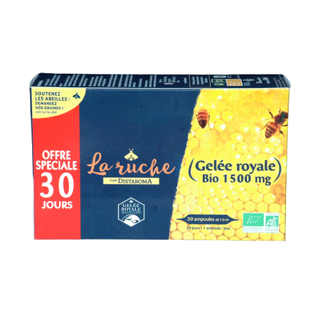 DIETAROMA  LA RUCHE GELEE ROYALE BIO 1500MG 30 AMP
