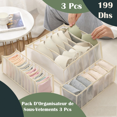 L'ORGANISATEUR DE SOUS-VÊTEMENTS PACK 3Pcs /6Pcs / 9Pcs