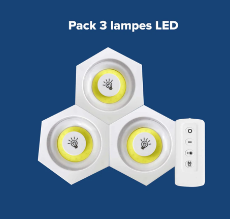 PACK DE 3 LAMPES LED