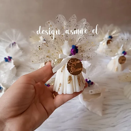 شمعة بالدراجي بشكل عروسة