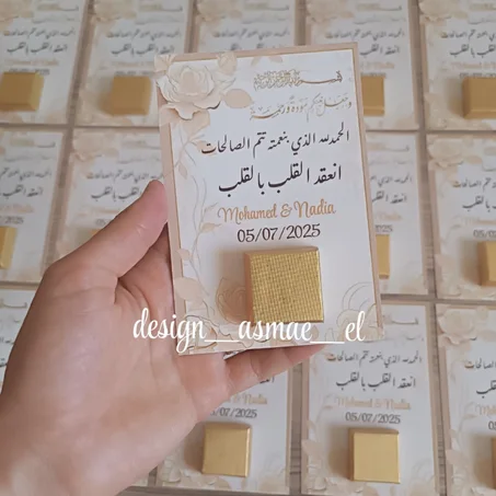 بطاقة الترحيب بالشكولاطة