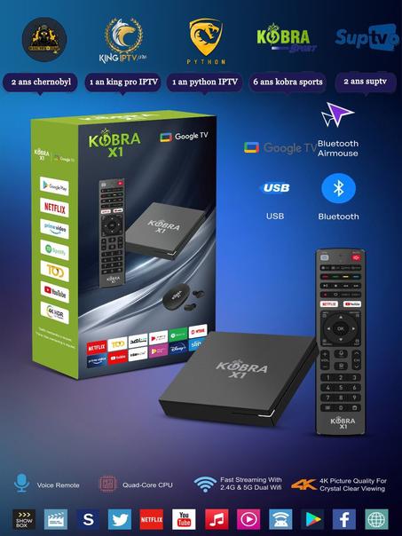 TV BOX KOBRA X1 GOOLE TV 13AN Abonmo