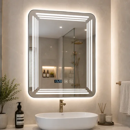 Miroir LED Premium Vertical cromé Nouveau