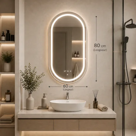 Miroir LED Sorrento Ovale – Design Italien Moderne