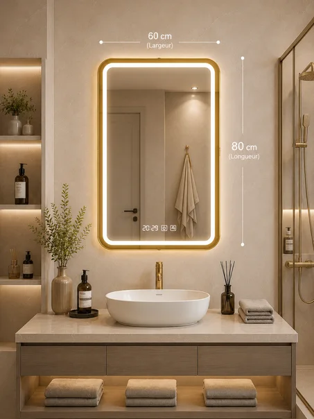 Miroir LED Sorrento Rectangle Vertical – Design Italien