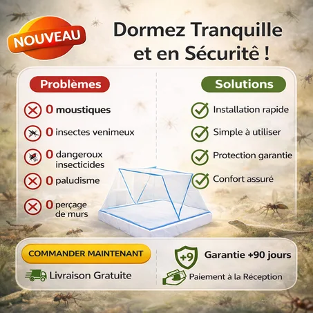 Dites adieu au insectes , animaux nuisible et venimeux grâce au  moustiquaire pliable révolutionnaire.