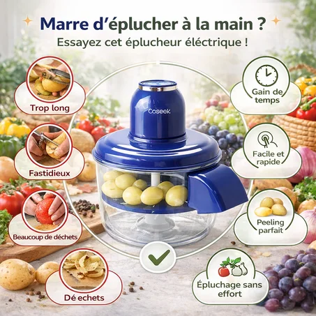 Dites Adieu au Salissement et au Temps Perdu : L'Éplucheur Automatique  Révolutionne Votre Cuisine !