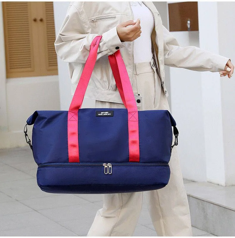 Sac de fitness de grande capacité avec compartiment à chaussures pour hommes et femmes, sac à dos de voyage, sangle initiée réglable, sac à main de sport