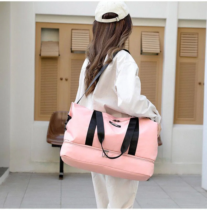 Sac de fitness de grande capacité avec compartiment à chaussures pour hommes et femmes, sac à dos de voyage, sangle initiée réglable, sac à main de sport