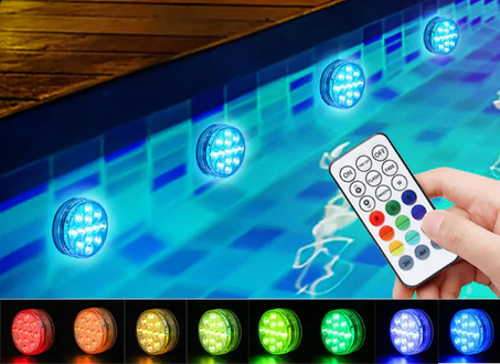 طقم إنارة تحت الماء للمسابح مع تحكم عن بعد