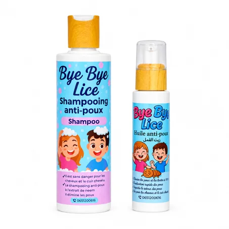 مجموعة "باي باي لايس" (Bye Bye Lice): شامبو وزيت مضاد للقمل للأطفال