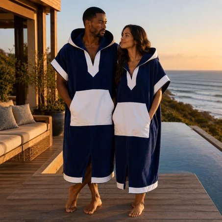 Poncho de Bain Homme Bleu Horizon - Taille Standard