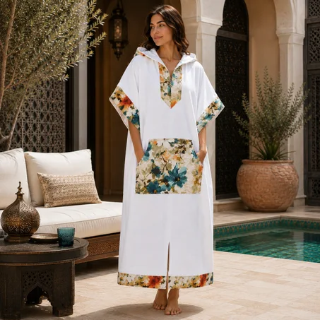 Poncho de Bain Femme Éclat d’Essaouira - Taille Standard