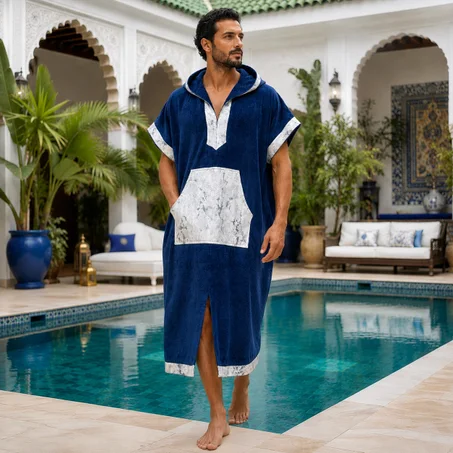 Poncho de Bain Homme Minuit d’Argent - Taille Standard