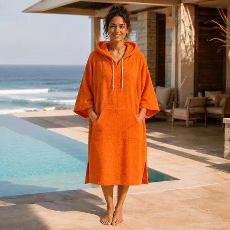 Poncho de Bain Unisexe Soleil Atlantique - Taille Standard